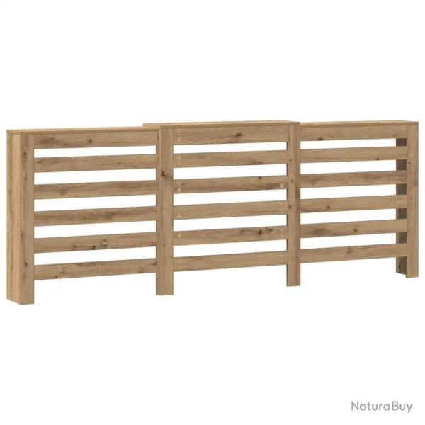 Cache-radiateur en bois d'ing�nierie avec �tag�re style moderne 205 x 21,5 x 83,5 cm en bois ch�ne