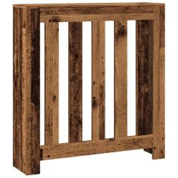 Cache-radiateur en vieux bois moderne design avec &eacute;tag&egrave;re pratique 78 x 20 x 82 cm en bois d'ing&eacute;ni