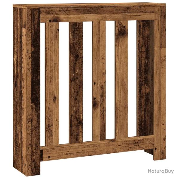 Cache-radiateur en vieux bois moderne design avec �tag�re pratique 78 x 20 x 82 cm en bois d'ing�ni