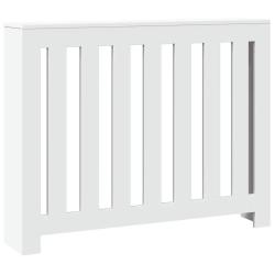 Cache-radiateur moderne &eacute;tag&egrave;re d&eacute;corative 104 x 20 x 82 cm en bois d'ing&eacute;nierie blanc 02_0049816