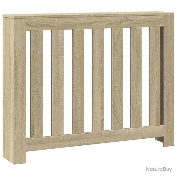 Cache-radiateur moderne avec �tag�re d�corative 104 x 20 x 82 cm en bois d'ing�nierie ch�ne sonoma