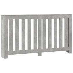 Cache-radiateur moderne design pratique &eacute;tag&egrave;re salon 149 x 20 x 82 cm en bois d'ing&eacute;nierie gris b&eacute;