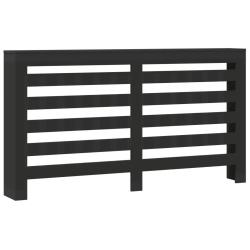 Cache-radiateur moderne pratique design &agrave; lattes 175 x 20 x 82 cm en bois d'ing&eacute;nierie noir 02_0049