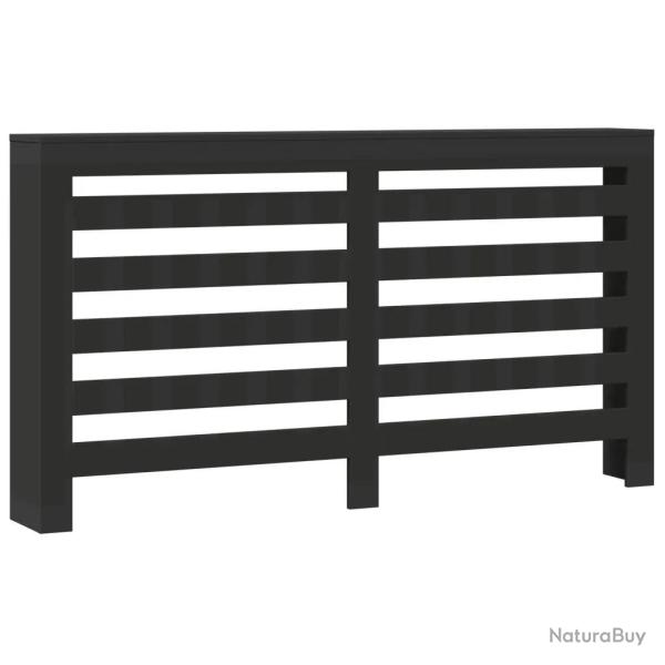 Cache-radiateur moderne pratique design � lattes 175 x 20 x 82 cm en bois d'ing�nierie noir 02_0049