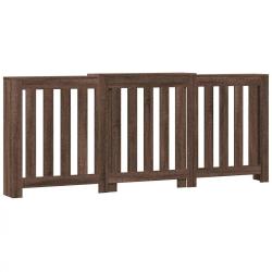 Cache-radiateur &eacute;tag&egrave;re moderne lattes d&eacute;coration salon 205 x 21,5 x 83,5 cm en bois d'ing&eacute;nierie c