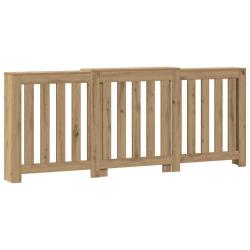 Cache-radiateur moderne avec &eacute;tag&egrave;re pratique 205 x 21,5 x 83,5 cm en bois d'ing&eacute;nierie ch&ecirc;ne artis