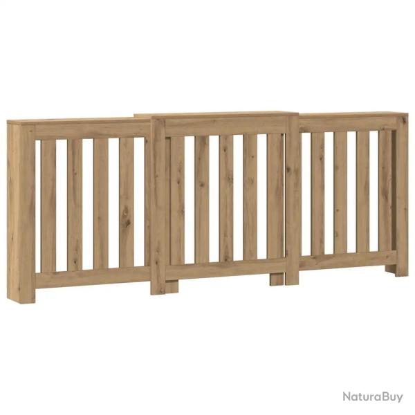 Cache-radiateur moderne avec �tag�re pratique 205 x 21,5 x 83,5 cm en bois d'ing�nierie ch�ne artis