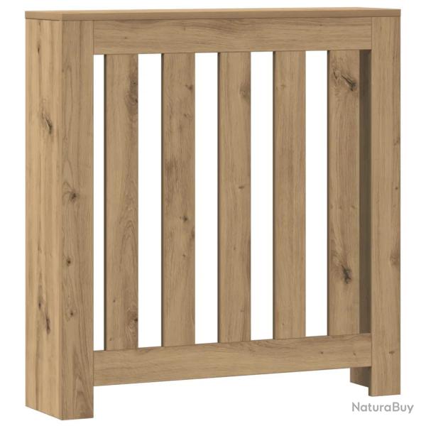 Cache-radiateur moderne avec �tag�re pratique salon 78 x 20 x 82 cm en bois d'ing�nierie ch�ne arti
