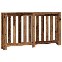 Cache-radiateur moderne pratique d&eacute;coratif &eacute;tag&egrave;re 149 x 20 x 82 cm en bois d'ing&eacute;nierie vieux bois