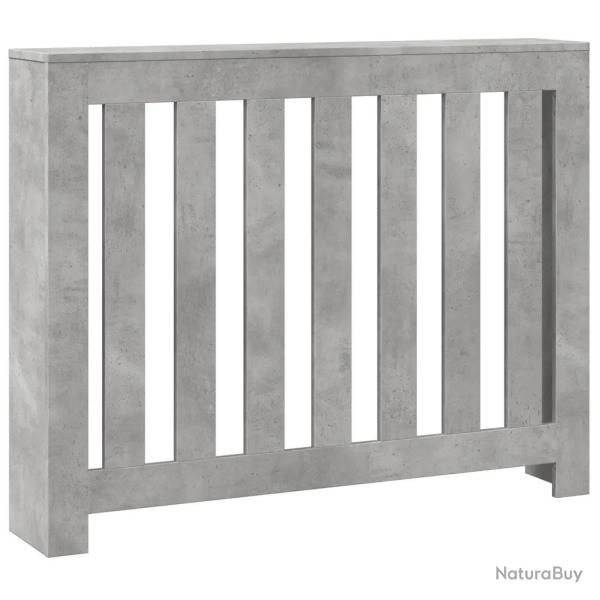 Cache-radiateur moderne design lattes salon 104 x 20 x 82 cm en bois d'ing�nierie gris b�ton 02_004