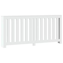 Cache-radiateur moderne avec &eacute;tag&egrave;re pratique 175 x 20 x 82 cm en bois d'ing&eacute;nierie blanc 02_0049834