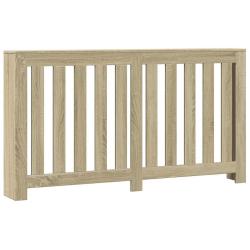 Cache-radiateur moderne avec &eacute;tag&egrave;re d&eacute;corative salon 149 x 20 x 82 cm en bois d'ing&eacute;nierie ch&ecirc;ne s