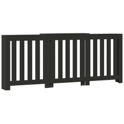 Cache-radiateur moderne avec &eacute;tag&egrave;re pratique salon 205 x 21,5 x 83,5 cm en bois d'ing&eacute;nierie noir