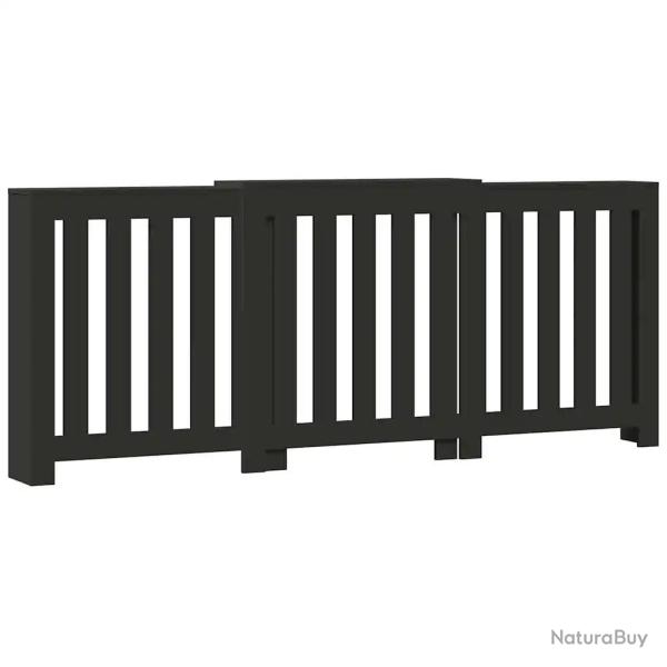Cache-radiateur moderne avec �tag�re pratique salon 205 x 21,5 x 83,5 cm en bois d'ing�nierie noir