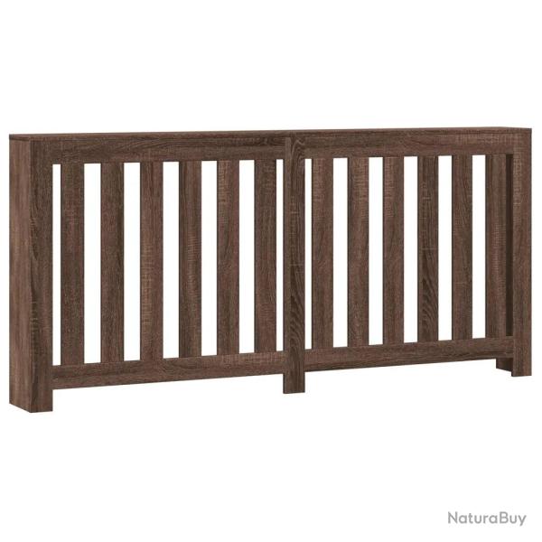Cache-radiateur moderne pratique avec �tag�re 175 x 20 x 82 cm en bois d'ing�nierie ch�ne marron 02