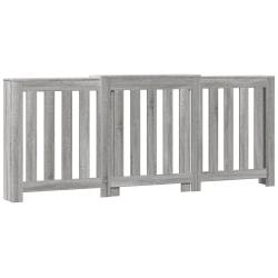 Cache-radiateur moderne avec &eacute;tag&egrave;re pratique 205 x 21,5 x 83,5 cm en bois d'ing&eacute;nierie sonoma gris