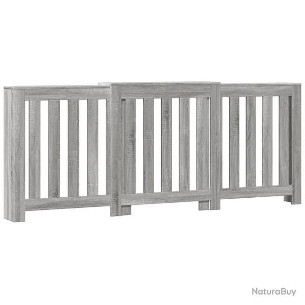 Cache-radiateur moderne avec �tag�re pratique 205 x 21,5 x 83,5 cm en bois d'ing�nierie sonoma gris