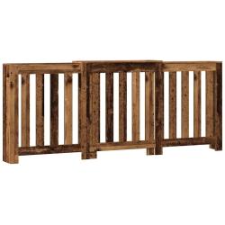 Cache-radiateur rectangulaire moderne 205 x 21,5 x 83,5 cm avec &eacute;tag&egrave;re pratique style vieux bois e