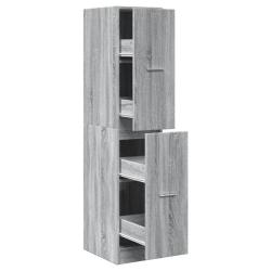 Armoire apothicaire multifonctionnelle rangement 30 x 41 x 144,5 cm finition mate en bois d'ing&eacute;nie