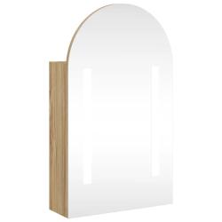 Armoire de bain &agrave; miroir LED design &eacute;pur&eacute; murale 42 x 13 x 70 cm avec &eacute;tag&egrave;res r&eacute;glables en bois ch