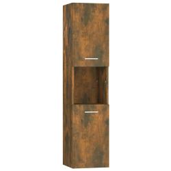 Armoire de bain moderne design &eacute;pur&eacute; rangement 30 x 30 x 130 cm en bois d'ing&eacute;nierie ch&ecirc;ne fum&eacute; 02_