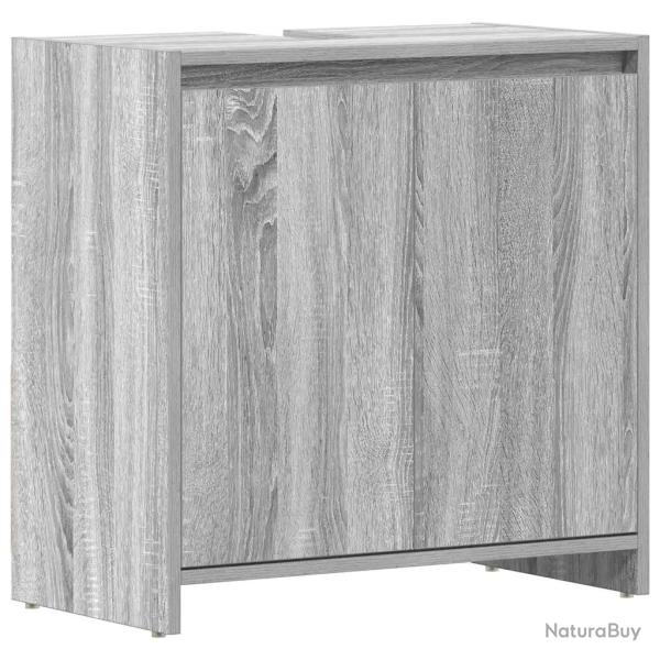 Armoire de bain sonoma gris chic rangement spacieux 60 x 33 x 61 cm finition �l�gante en bois d'ing