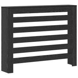 Cache-radiateur rectangulaire design &eacute;pur&eacute; avec &eacute;tag&egrave;re 104 x 20 x 82 cm en bois d'ing&eacute;nierie noir