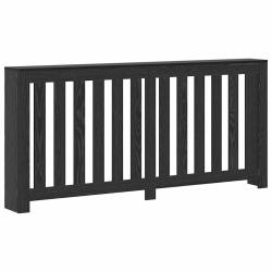 Cache-radiateur design &eacute;pur&eacute; avec rangement 175 x 20 x 82 cm en bois d'ing&eacute;nierie ch&ecirc;ne noir 02_005