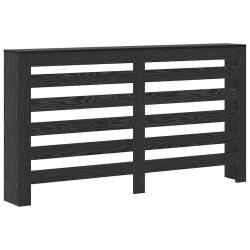 Cache-radiateur rectangulaire design &eacute;pur&eacute; salon 149 x 20 x 82 cm en bois d'ing&eacute;nierie ch&ecirc;ne noir 0