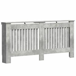 Cache-radiateur moderne design &agrave; lattes verticales 172 x 19 x 81 cm en bois gris b&eacute;ton 02_0053133