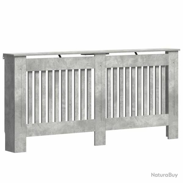 Cache-radiateur moderne design � lattes verticales 172 x 19 x 81 cm en bois gris b�ton 02_0053133