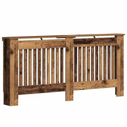 Cache-radiateur en bois ancien 172 x 19 x 81,5 cm avec rangement sup&eacute;rieur et flux de chaleur effic