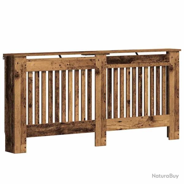 Cache-radiateur en bois ancien 172 x 19 x 81,5 cm avec rangement sup�rieur et flux de chaleur effic