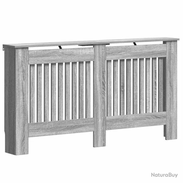 Cache-radiateur en bois d'ing�nierie 152 x 19 x 81 cm s�curit� enfants int�gration d�co en bois gri