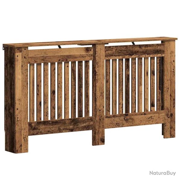 Cache-radiateur bois ancien 152 x 19 x 81 cm s�curit� pour enfants et animaux rangement d�coratif e