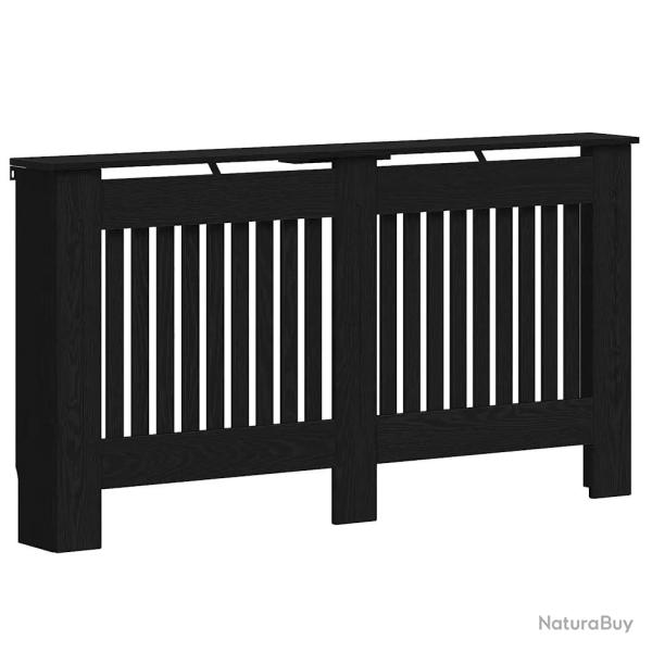 Cache-radiateur moderne design � lattes verticales 152 x 19 x 81 cm en bois d'ing�nierie noir 02_00