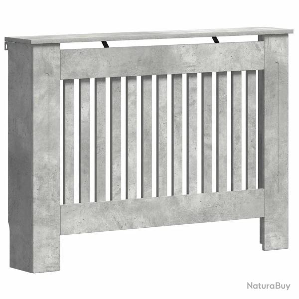 Cache-radiateur moderne avec rangement sup�rieur 112 x 19 x 81 cm design �pur� en bois gris b�ton 0
