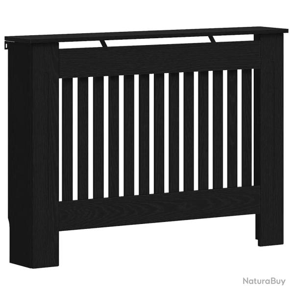 Cache-radiateur design moderne 112 x 19 x 81 cm avec �tag�re d�corative en bois d'ing�nierie noir 0