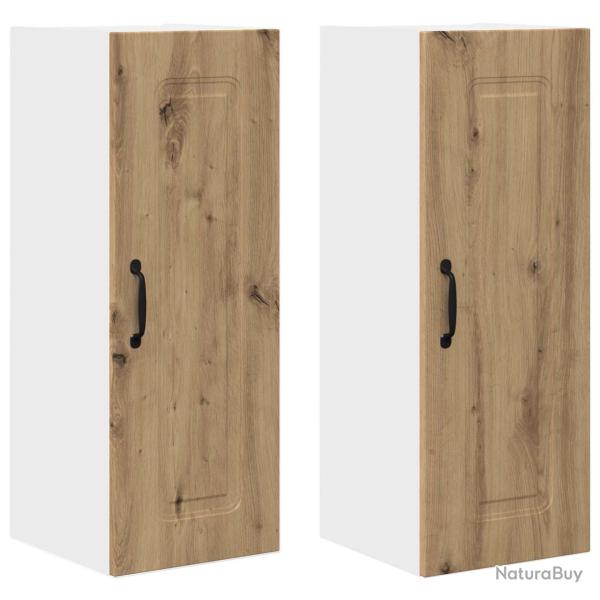 Lot de 2 armoires de cuisine fonctionnelles minimalistes 30 x 31 x 80 cm en bois d'ing�nierie ch�ne
