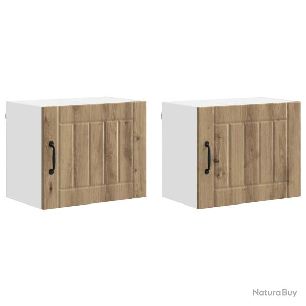 Lot de 2 armoires de cuisine modernes fonctionnelles 50 x 31 x 40 cm en bois d'ing�nierie ch�ne art