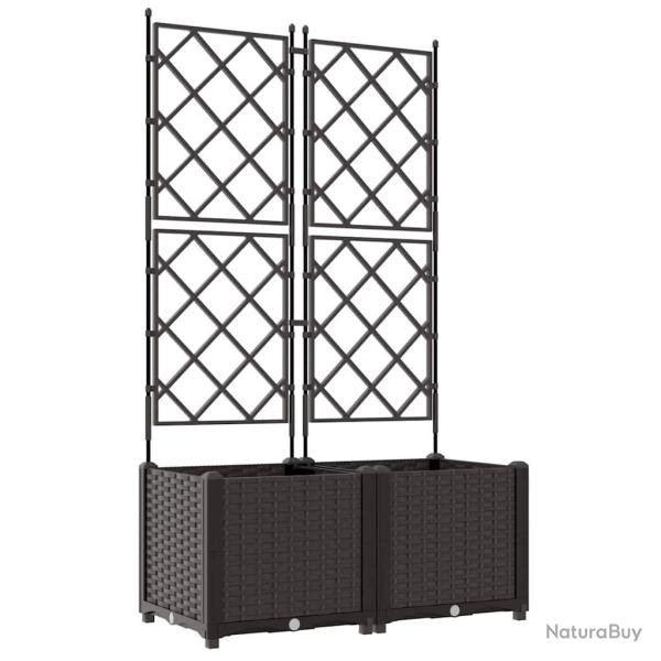 Lot de 2 cache-pots de jardin 80 x 40 x 143 cm durables style moderne en acier marron 02_0058513
