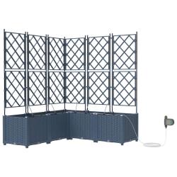 Lot de 2 cache-pots de jardin modernes 80 x 40 x 143 cm durables en acier gris 02_0058559