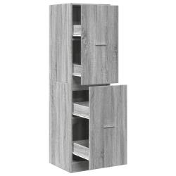 Armoire apothicaire classique rangement bureau 40 x 41 x 144 cm style contemporain en bois d'ing&eacute;ni