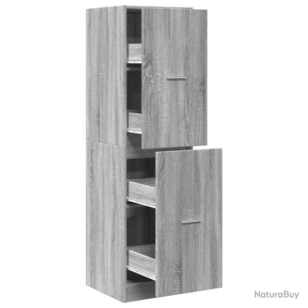 Armoire apothicaire classique rangement bureau 40 x 41 x 144 cm style contemporain en bois d'ing�ni