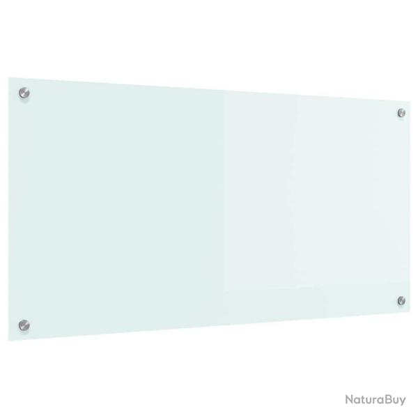 Protection de cuisine moderne 100 x 50 cm durable et thermor�sistant en verre tremp� blanc 02_00591
