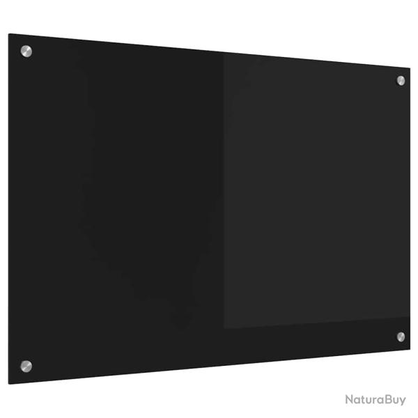 Protection de cuisine moderne thermor�sistante 90 x 60 cm entretien facile en verre tremp� noir 02_