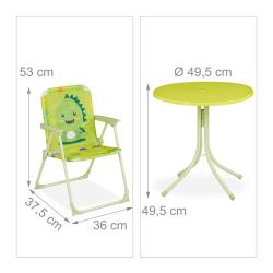 Salon de jardin enfant mobilisable ext&eacute;rieur 53 x 49,5 x 87,5 cm design original pratique en plasti
