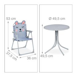 Salon de jardin enfant mobilisable ext&eacute;rieur 53 x 49,5 x 87,5 cm design original pratique en plasti