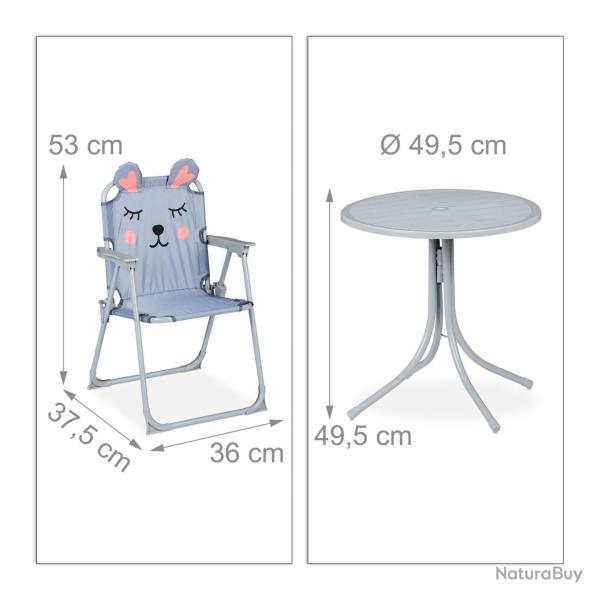 Salon de jardin enfant mobilisable ext�rieur 53 x 49,5 x 87,5 cm design original pratique en plasti