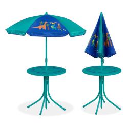Salon de jardin enfant mobilisable ext&eacute;rieur 53 x 49,5 x 87,5 cm design original pratique en plasti